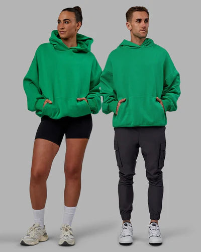 h 93 Unisex We Rise Hoodie Oversize Impact Green-White