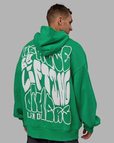 h 93 Unisex We Rise Hoodie Oversize Impact Green-White