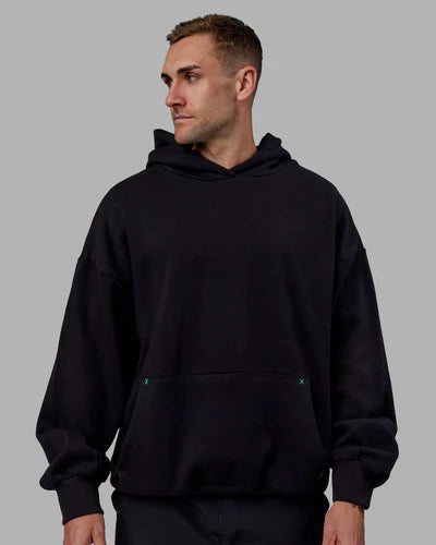 h 92 Unisex We Rise Hoodie Oversize Black-Impact Green