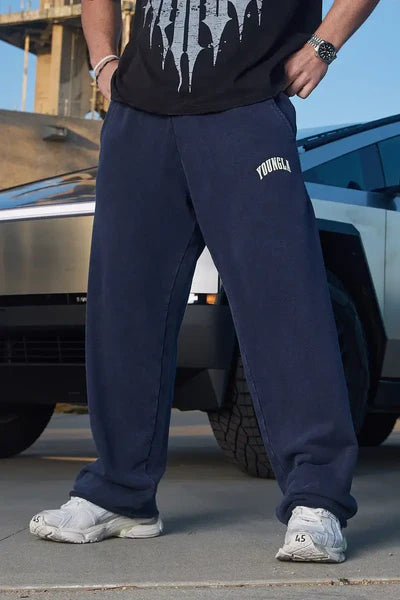 2088 - New Wave Baggy Sweats Navy Purple Wash